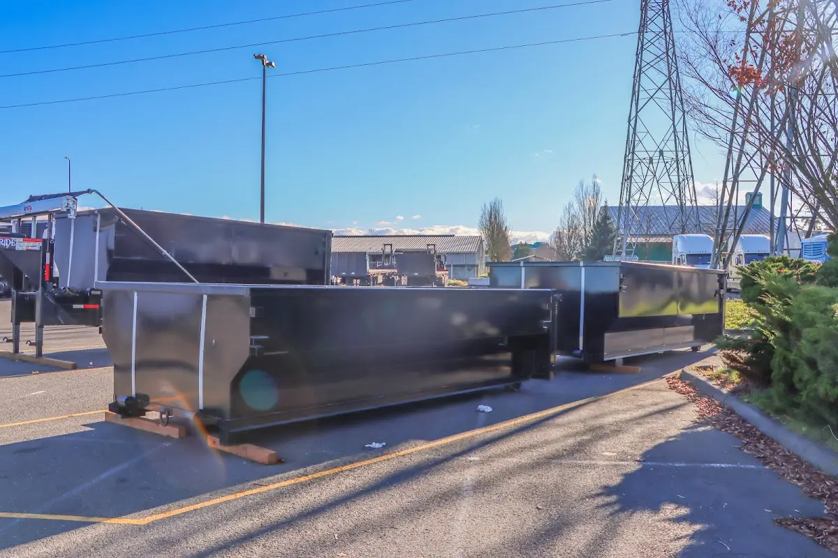 Roll-off dumpster ready for waste disposal at job site for Construction Dumpster Rental in San Bruno